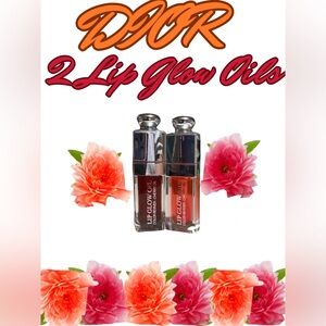 Set of 2 Dior Lip Glow Oil Duo 061 Poppy Coral and 062 Bronze Glow NWOB